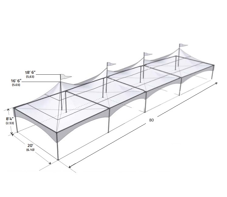 Chapiteau 20' x 80' - Chapiteaux Premium